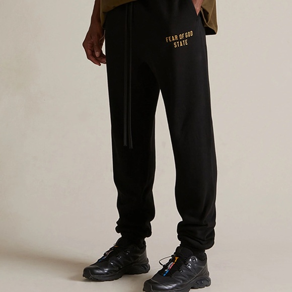 Fear of God Essentials Black Fleece Sweatpants Mens Medium - Picture 1 of 6